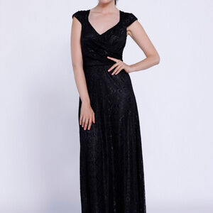 V-Neckline Sleeveless Long Evening Dress 5140